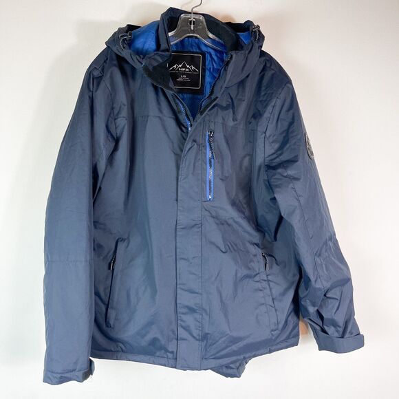 HFX Other - HFX NWOT Men's Navy Chest Pocket Water, Wind Resistant Hooded Jacket Size L